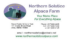 Northern Solstice Alpaca Business Card